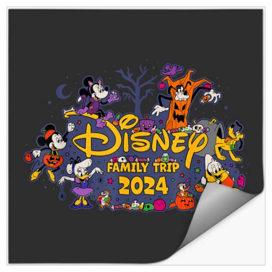 Disneyss Halloween Family Trip 2024 Mickey Pals Matching Stickers