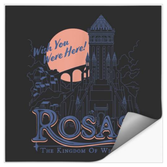Disneyss Wish Rosas Wish You Were Here Travel Poster Line Art Stickers