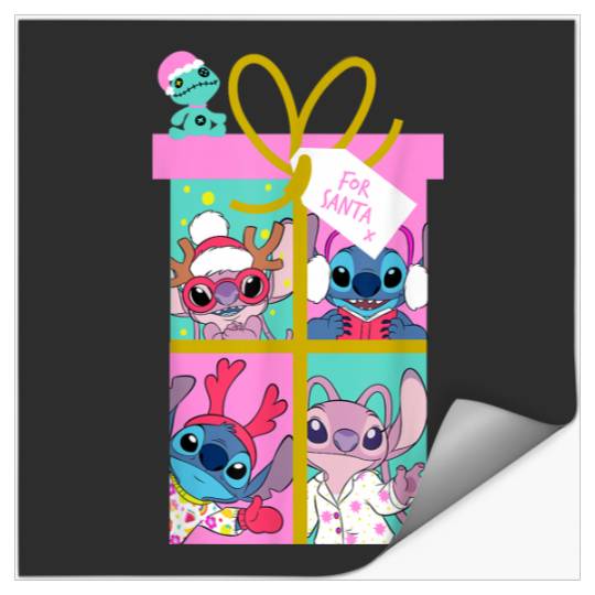 Disneyss Lilo Stitch Christmas Angel Stitch Gift For Santa Stickers