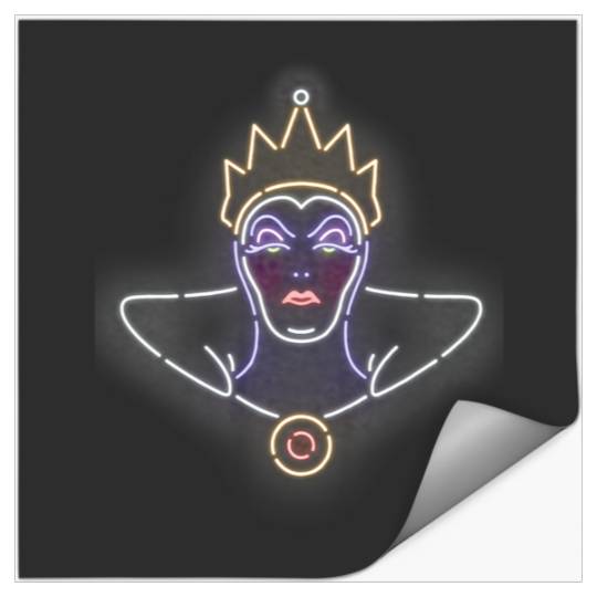 Disneyss Villains Evil Queen Neon Line Art Stickers
