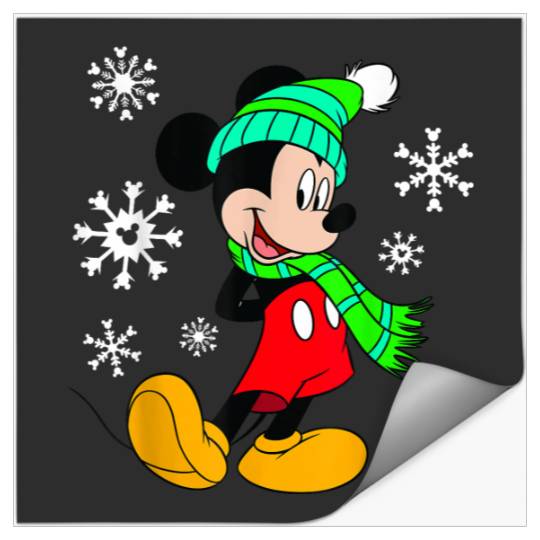 Disney Mickey Mouse Holiday Snowflakes Portrait Christmas Stickers
