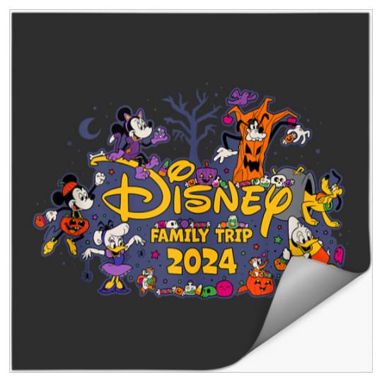 Disney Halloween Family Trip 2024 Mickey Pals Matching Stickers