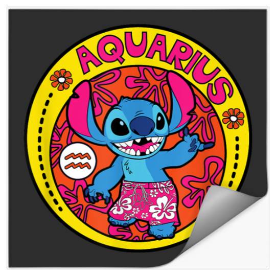 Disney Lilo And Stitch Aquarius Zodiac Stickers