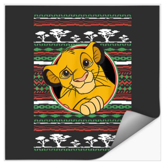 Disneyss The Lion King Simba Ugly Christmas Sweater Holiday Stickers