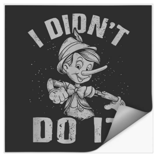 Disney Pinocchio 2022 I Didn't Do It Distressed Logo T-Shirt Stickers