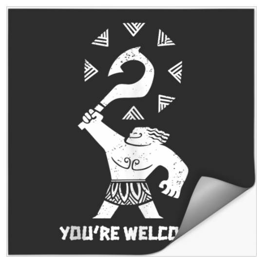 Disney Moana Maui You're Welcome Distressed Chest Portrait Stickers