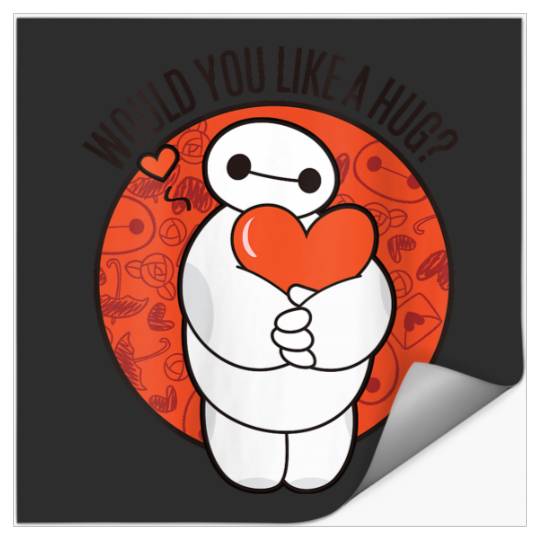 Disneyss Big Hero 6 Valentine's Day Baymax Hug Heart Logo Stickers