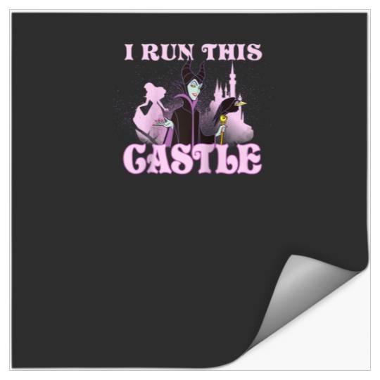 Disney Sleeping Beauty Maleficent I Run This Castle Portrait Raglan Baseball Tee Stickers
