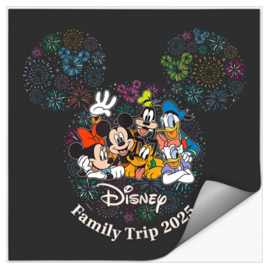 Disney Mickey Friends Fireworks Vacation Family Trip 2025 Stickers