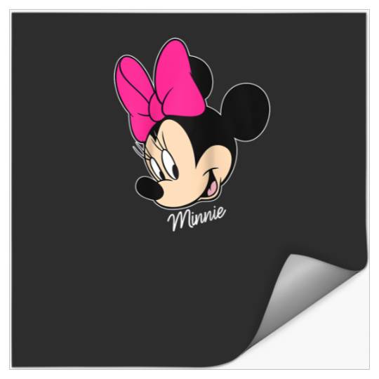 Disney Mickey And Friends Minnie Mouse Big Face Raglan Baseball Tee Stickers