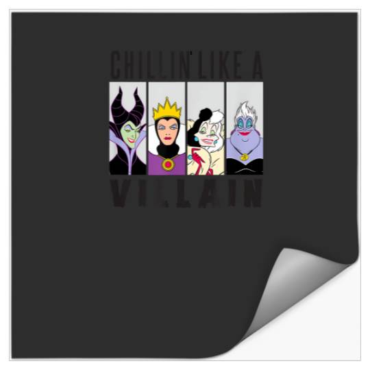 Disney_ Villain Gang_ Ursula,Evil Queen,Cruella,Maleficent T-Shirt Stickers