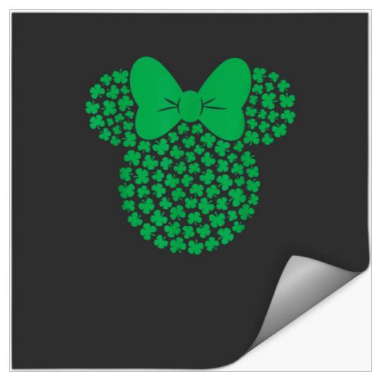 Disney Minnie Mouse Icon Green Shamrocks St. Patrick's Day T-Shirt Stickers