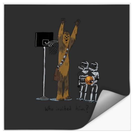 Chewbacca Basketball Who Invited Him Disney+ T-Shirt Stickers