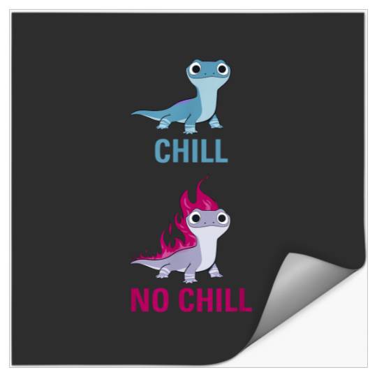 Disney Frozens 2 Salamander Chill vs No Chill T-Shirt Stickers