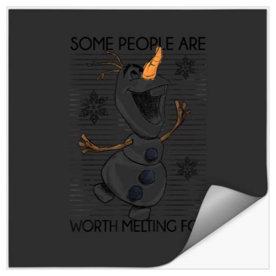 Disney Frozens Olaf Some People Are Worth Melting For T-Shirt_1 Stickers