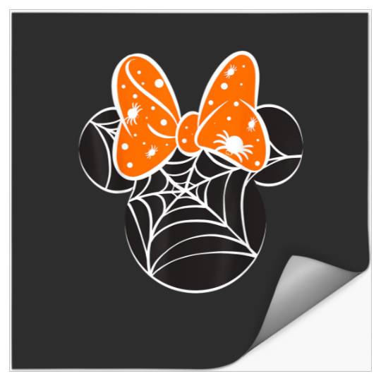 Disney Mickey & Friends Halloween Minnie Spider Web Logo T-Shirt Stickers