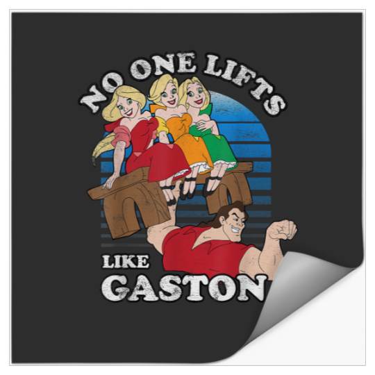 Disney Beauty and the Beast Retro No One Lifts Like Gaston T-Shirt Stickers