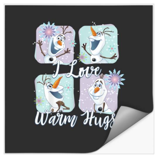 Disney Frozens Olaf Love Warm Hugs Colorful Graphic T-Shirt T-Shirt Stickers