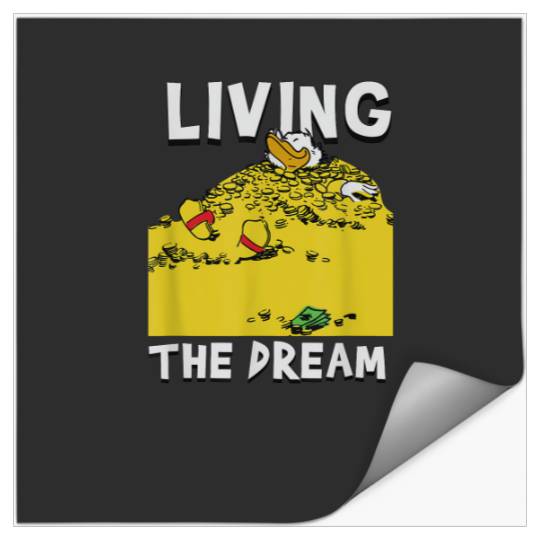 Disney Ducktales Scrooge McDuck Living the Dream T-Shirt Stickers