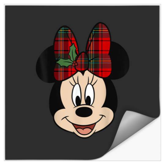 Disney Mickey And Friends Christmas Minnie Mistletoe Bow T-Shirt Stickers