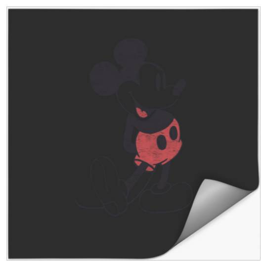 Disney Mickey & Friends Mickey Mouse Vintages Portrait Sweatshirt, Grey, Small Stickers