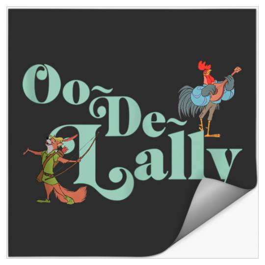 Disneyss Robin Hood Oo de lally Iconic Quote Chest Text Logo Stickers