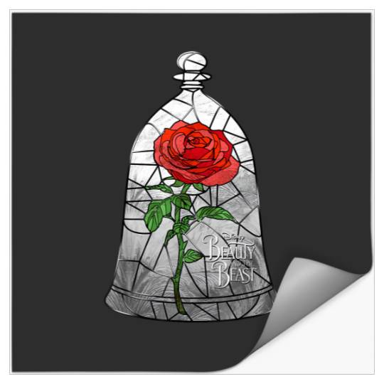 Disney Beauty & The Beast Inner Stained Glass Graphic T-S T-Shirt Stickers