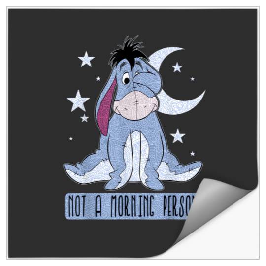 Disney Winnie The Pooh Eeyore Not A Morning Person Short Sleeve T-Shirt Stickers