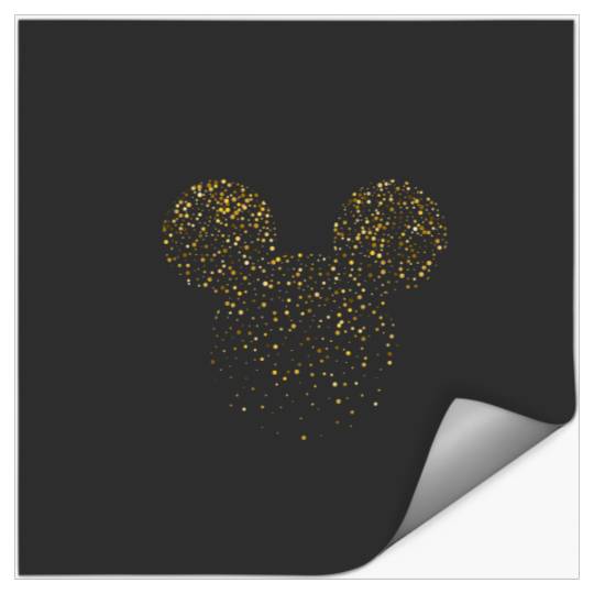 Womens Disney New Year's Mickey Mouse Confetti V-Neck T-Shirt Stickers