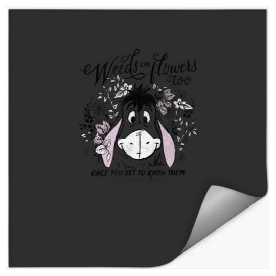 Disney Winnie The Pooh Eeyore Weeds Are Flowers Too,Short Sleeve T-Shirt Stickers