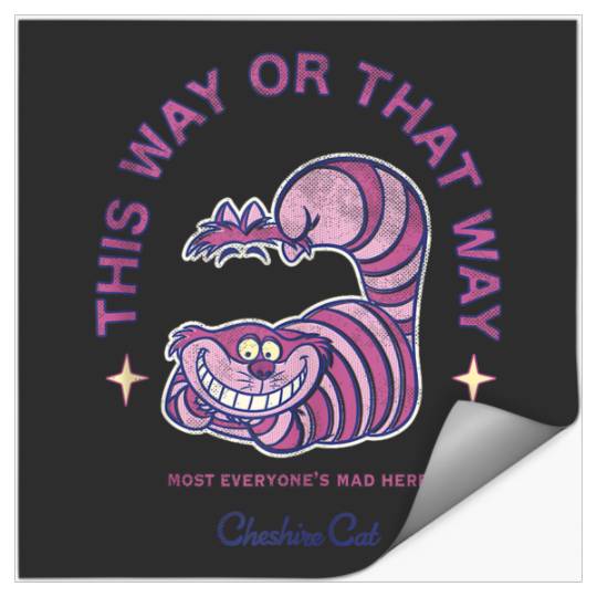 Disneyss Alice In Wonderland Cheshire Cat's Way Big Chest Logo Stickers