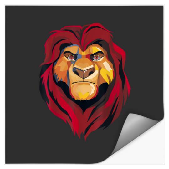 Disney The Lion King Mufasa Artistic Painted Portrait T-Shirt Stickers