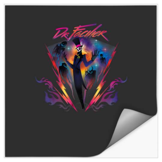 Disney Villains Dr. Facilier 90s Rock Band Neon T-Shirt Stickers