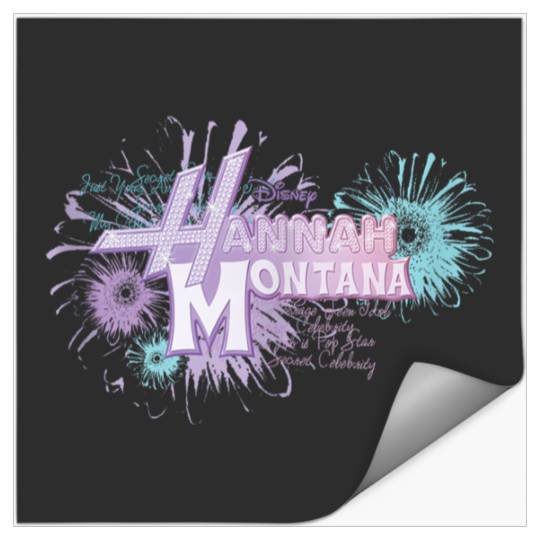 Disneyss Hannah Montana Iconic Floral Big Chest Text Logo Stickers