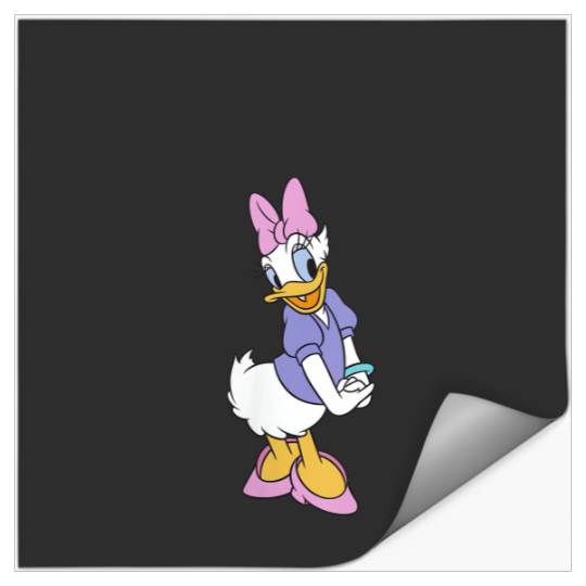Womens Disney Mickey And Friends Daisy Duck Traditional Portrait V-Neck T-Shirt Stickers