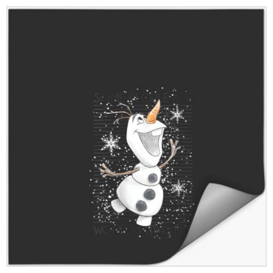 Womens Disney Frozens Olaf Some People Are Worth Melting For V-Neck T-Shirt Stickers
