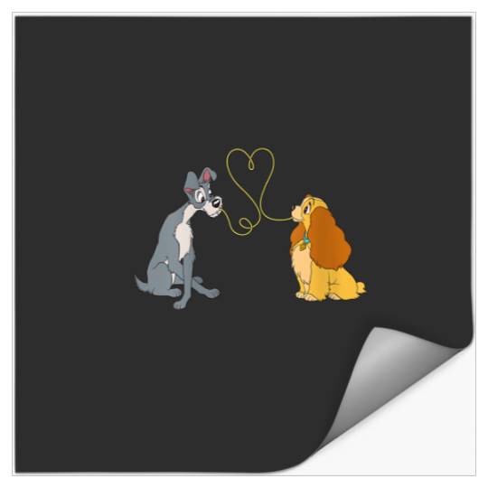 Womens Disney Lady and The Tramp Bella Notte V-Neck T-Shirt Stickers