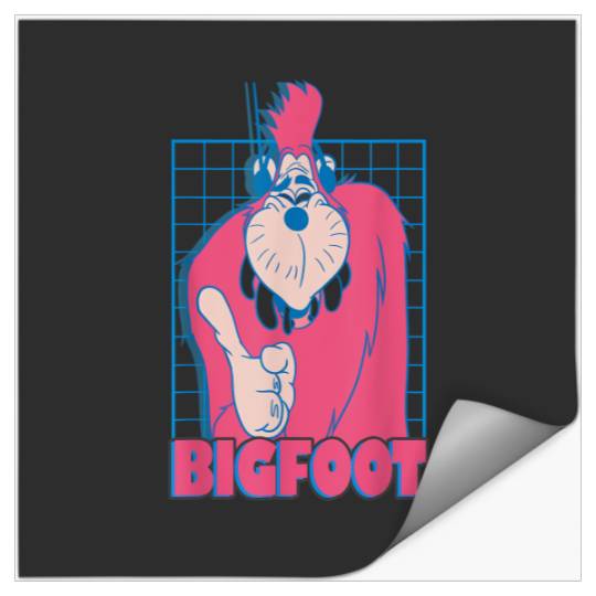 Disney A Goofy Movie Retro Neon Bigfoot Grid T-Shirt Stickers