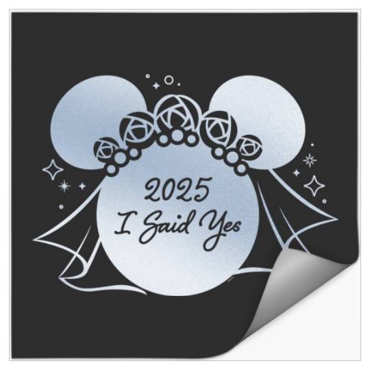 Disney I Said Yes Proposal Engagement Bridal Veil Minnie 25 Stickers