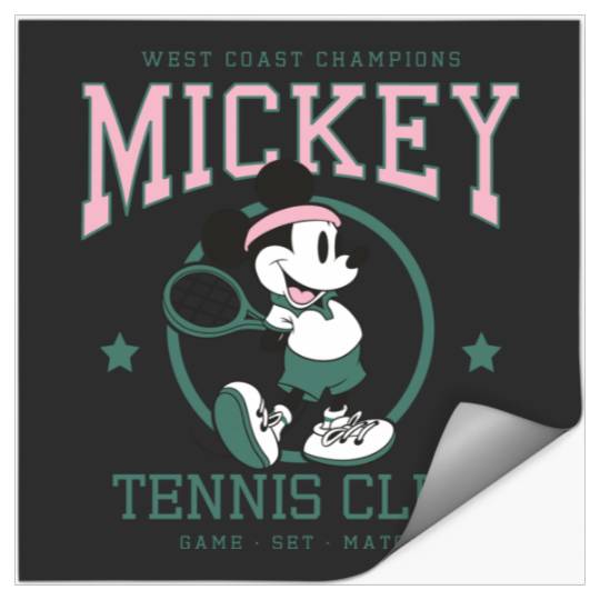 Disney Mickey And Friends Retro Tennis Club Game Set Match Stickers