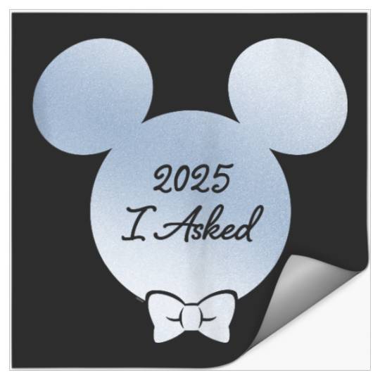 Disney I Asked Proposal Engagement Bow Tie Groom Mickey 25 Stickers