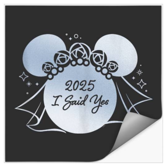 Disney I Said Yes Proposal Engagement Bridal Veil Minnie 25 Stickers