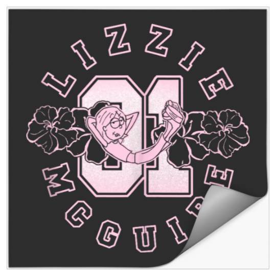 Disney Lizzy Mcguire Surfer Vibes College Outline Chest Logo Stickers