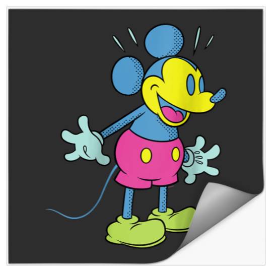Disney Mickey Mouse Happy Surprise Retro Pop Art Stickers