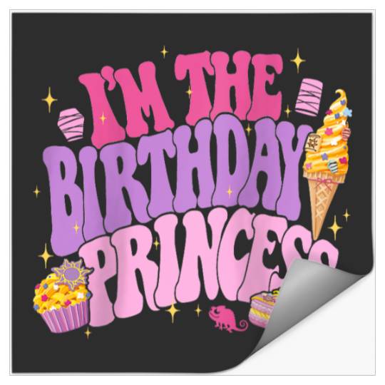 Disney Princess I'm The Birthday Princess Rapunzel Text Logo Stickers