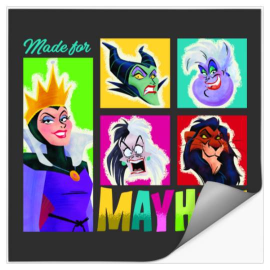 Disney Villains Made For Mayhem Colorful Big Chest Portraits Stickers