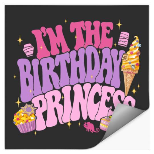 Disney Princess I'm The Birthday Princess Rapunzel Text Logo Stickers