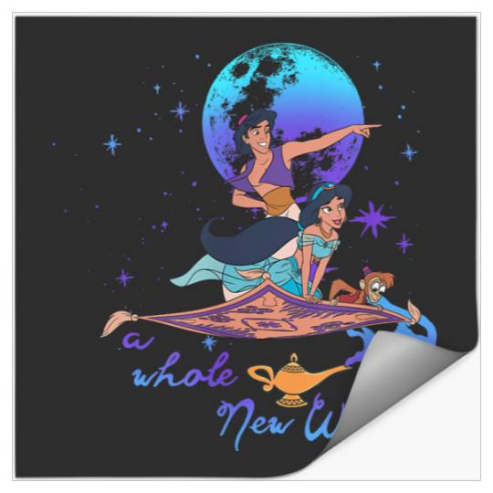 Disney Aladdin Group Shot A Whole New World Blue Purple Stickers