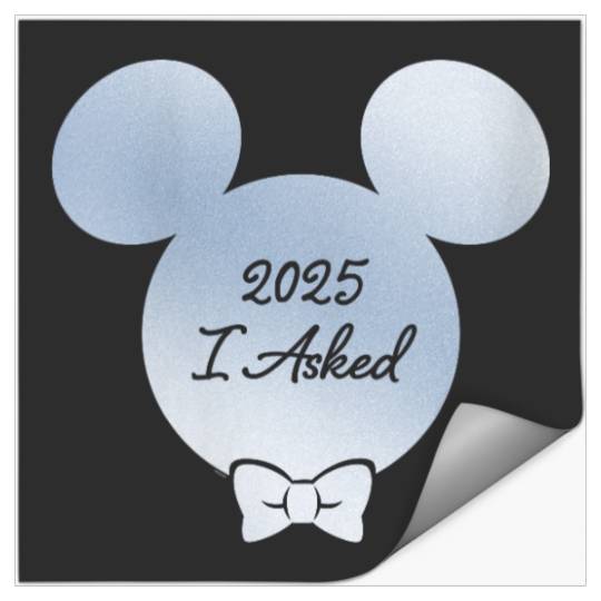 Womens Disney I Asked Proposal Engagement Bow Tie Groom Mickey 25 Stickers