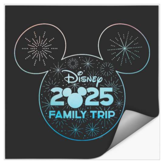 Womens Disney Mickey Mouse Icon Fireworks Vacation Family Trip 2025 Stickers